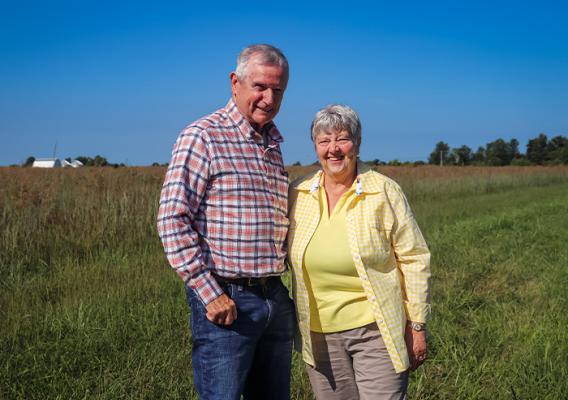 Two people standing 